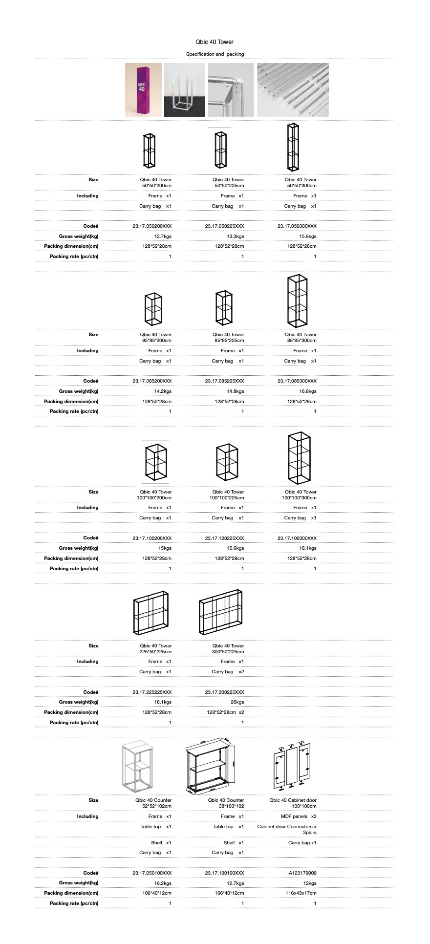 Qbic 40 tower Specification 无价格