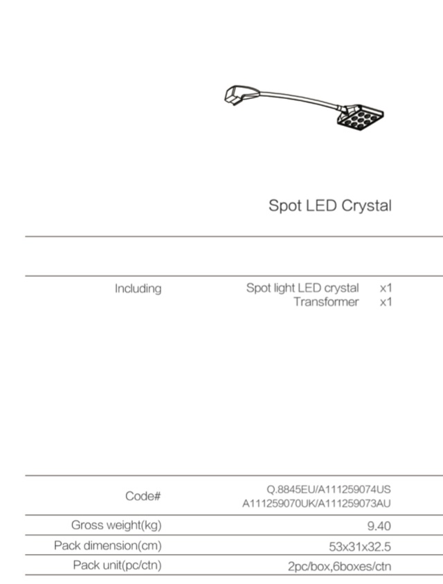 Spot LED crystal